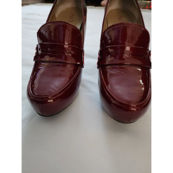 Me Too Women's Burgundy Patent Lather LORRE Penny Loafer Heels Pumps Size 9M - Picture 12 of 12